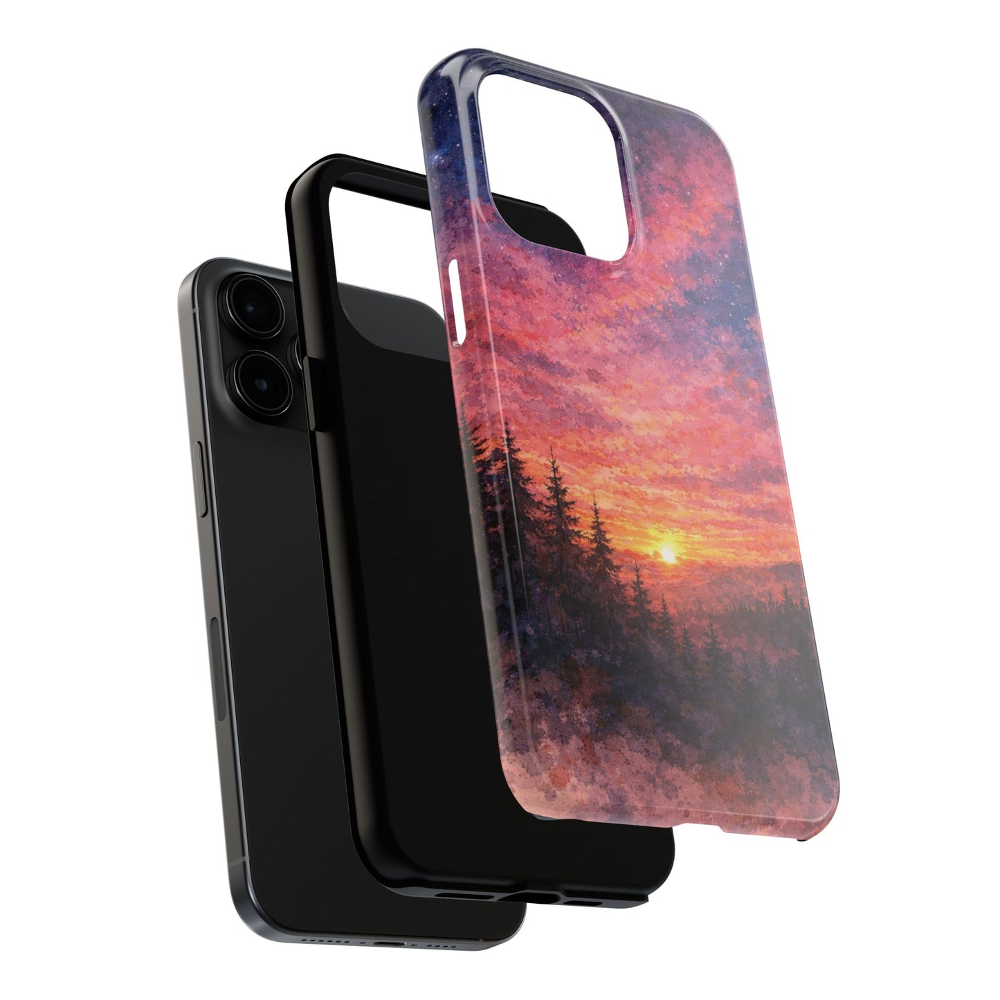 Tough Phone Case — Rosy Watercolour Northern Sunset