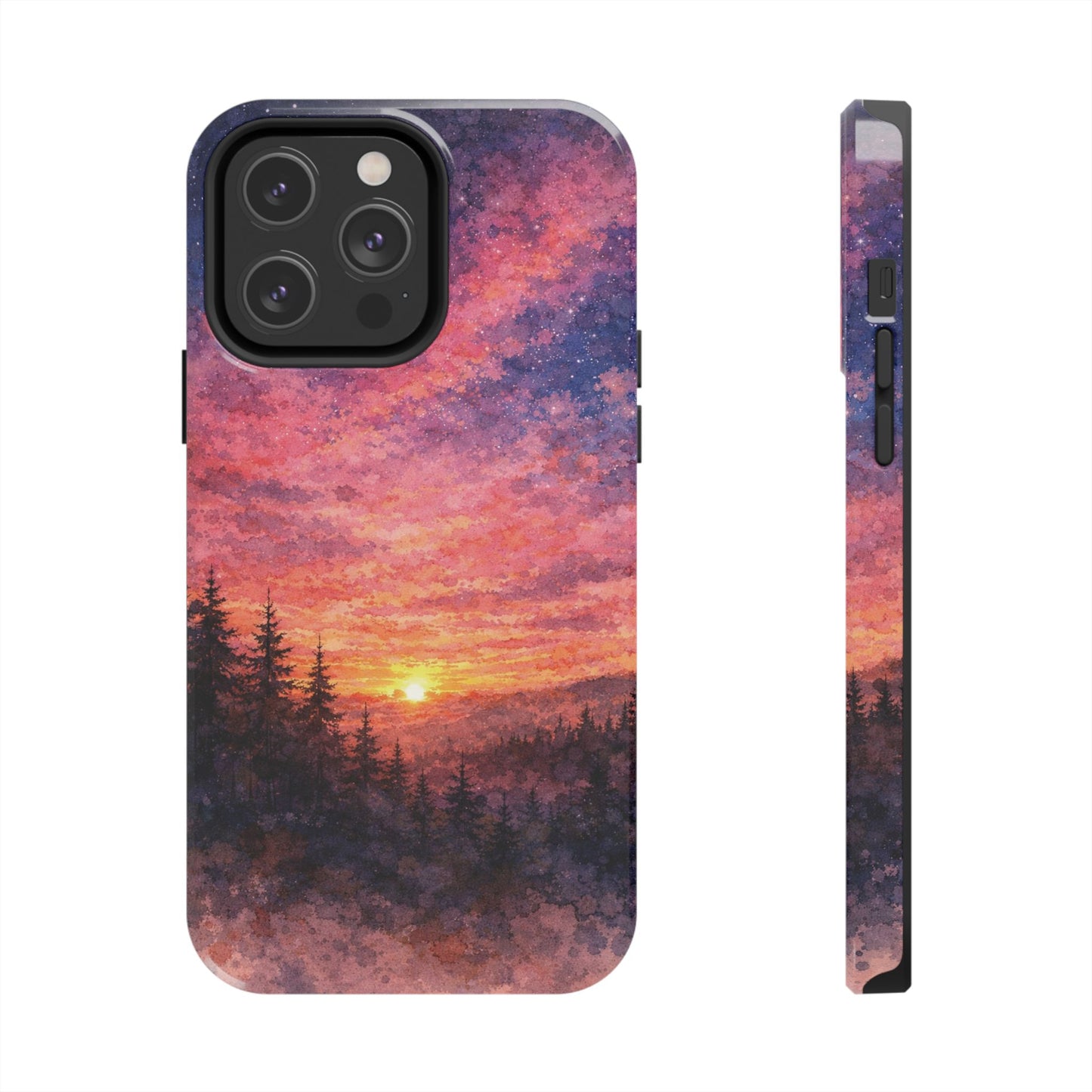 Tough Phone Case — Rosy Watercolour Northern Sunset
