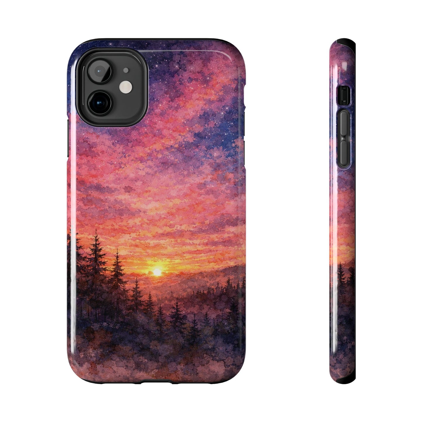 Tough Phone Case — Rosy Watercolour Northern Sunset