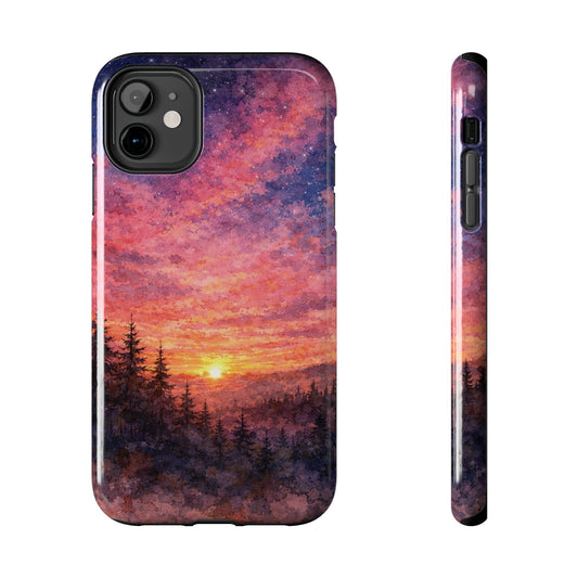 Tough Phone Case — Rosy Watercolour Northern Sunset