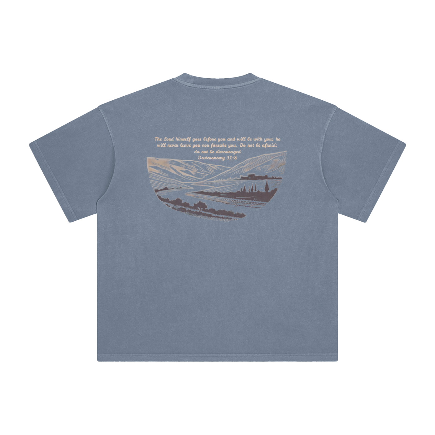 Deuteronomy 31:8 — Heavy Weight Essential Tee
