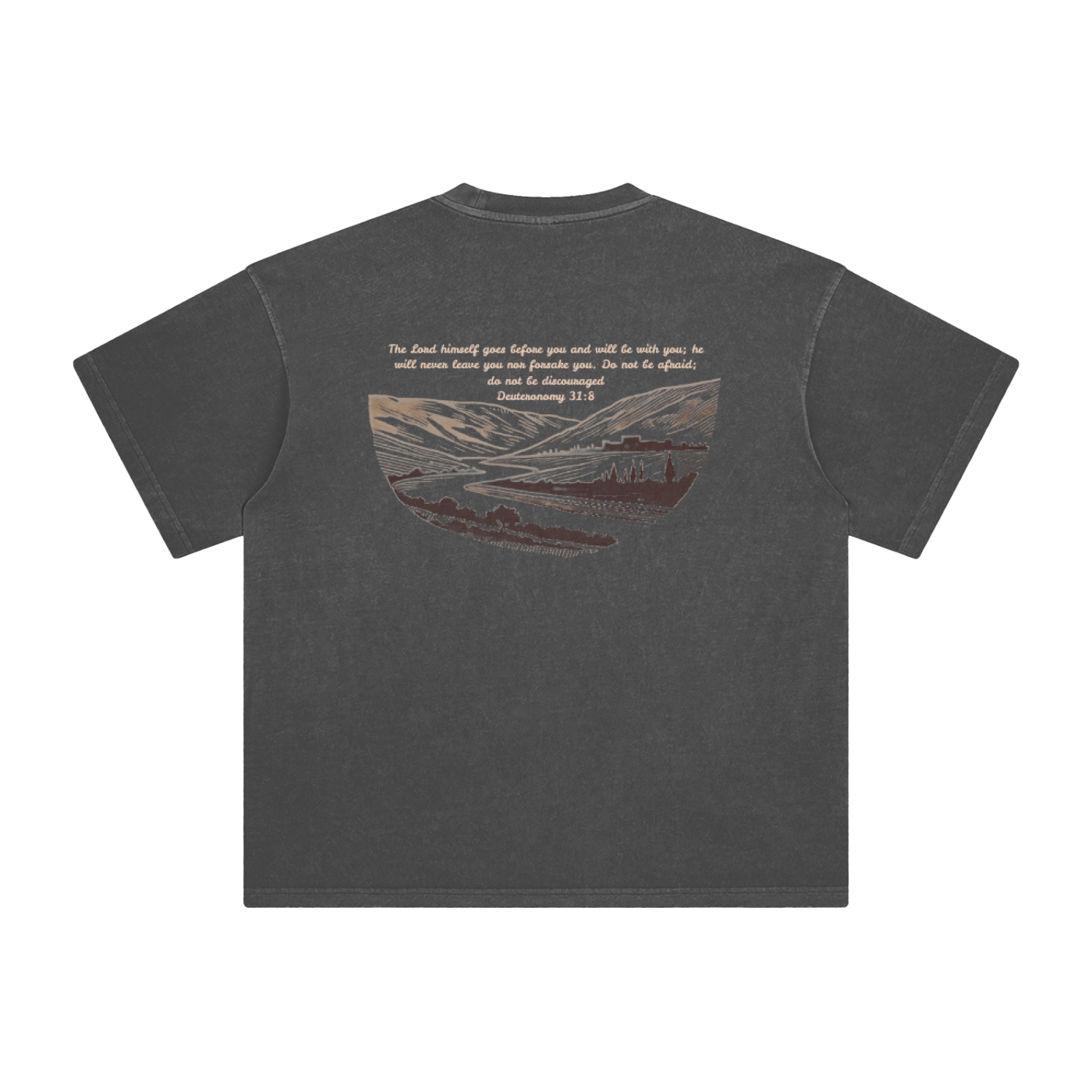 Deuteronomy 31:8 — Heavy Weight Essential Tee