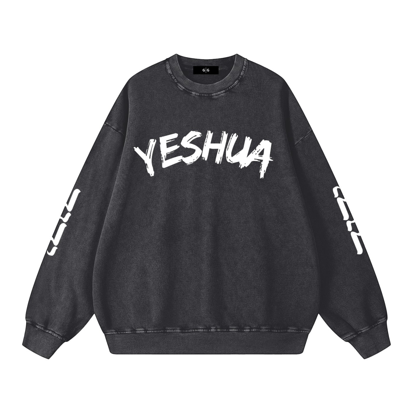 Greater Good unisex charcoal grey 100% cotton oversized crewneck sweatshirt with
