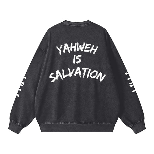 Greater Good unisex oversized crewneck sweatshirt in charcoal grey, 100% cotton, with